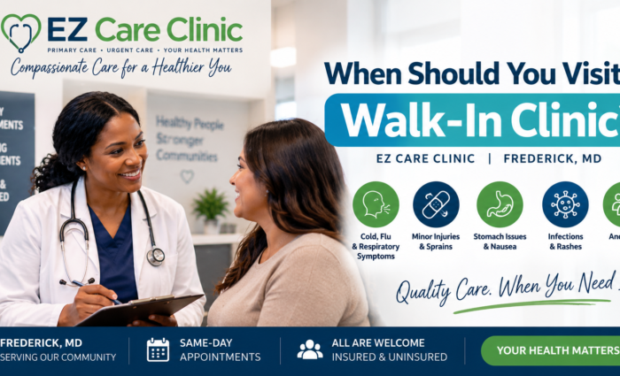 Walk-in clinic Frederick MD-common reasons to visit EZ care Clinic