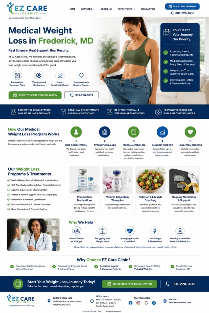 EZ Care Clinic medical weight loss program in Frederick, MD